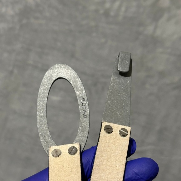 Chicos Black Genuine Leather Belt Oval Silver Tone Chain Detail Buckle M/L - Picture 7 of 8